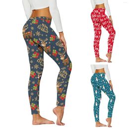 Women's Leggings Women Christmas Santa Claus Print Xmas Gifts High Waist Running Girls Workout Seamless Push Up Legging