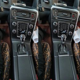 For Volvo V60 S60 2011-2018 Interior Central Control Panel Door Handle 5D Carbon Fiber Stickers Decals Car styling Accessorie238G