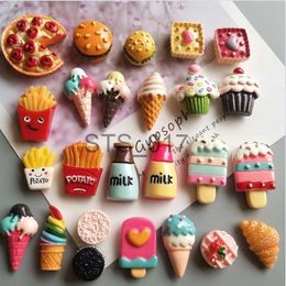 Fridge Magnets 10pcs Simulation Food Snacks Magnet Refrigerator Magnets Practical Decorative Magnetic Paste Resin Jewelry Accessories x0731