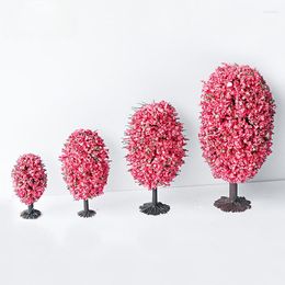 Decorative Flowers 5Pcs Architectural Sand Table Model Tree Miniature Landscape Small Scene Red Orb