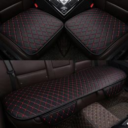 Car Seat Covers 3PCS Automobiles Protection Cushion Full Set PU Leather Universal Auto Interior Accessories Mat Pad274u