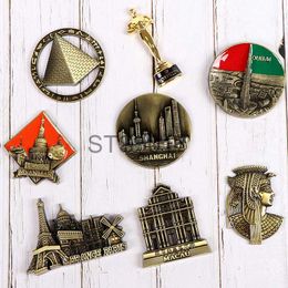 Fridge Magnets French Paris landmark fridge magnet Refrigerator pasted Eiffel Tower pyramid decoration Oscar Dubai statuette world tourism gift x0731