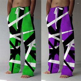 Men's Pants Casual Daily For Men Gym Fitness Loose Drawstring Sweatpants Design Printed Fashion Wide Leg Trousers Male Streetwear