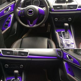 For Mazda 3 Axela 2013-2018 Interior Central Control Panel Door Handle 3D 5D Carbon Fibre Stickers Decals Car styling Accessorie324u