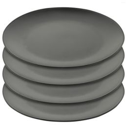 Dinnerware Sets Candlestick Dessert Plastic Candy Dish Black Dinner Plate Picnic Round Flat Bottom Serving Salad