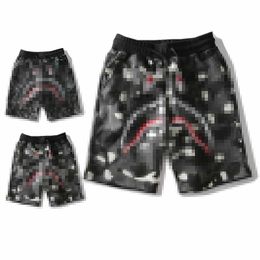 Bathing Ape Men's Shorts Summer New Starry Shark Nightlight Shorts Men's Casual Middle Pants APE Pants