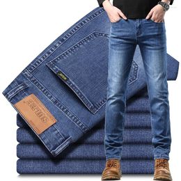 Men's Jeans 2023 Sulee Brand Top Classic Style Men Streetwear Business Casual Blue Grey Stretch Cotton Denim Male Trousers Cargo