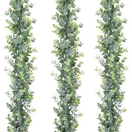Decorative Flowers 1.8m Artificial Eucalyptus Rattan Wedding Home Decoration Money Leaf Grass Background Arched Wall
