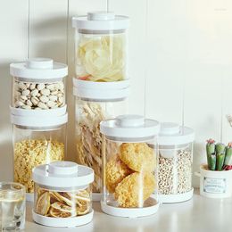 Storage Bottles Push Type Food Jars Seal With Lid Snack Box Refrigerator Glass Bottle Preservation Organizer Kitchen Container