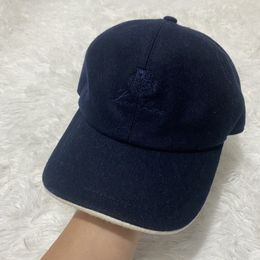 Loro Piana Cotton Cashmere Baseball Cap for Men and Women - Summer navy blue snapback hat with Embroidery, Luxury Hat for Beach - D5wy#