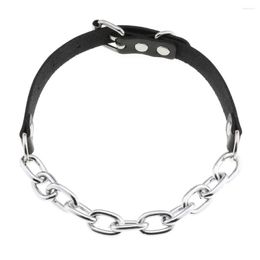 Choker Black PU Leather Chain Collar For Girl Boy Punk Goth Necklace Neck Cosplay Chocker Gothic Accessories Gift Wholesale