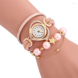 Wristwatches Sdotter Multilayer Beaded Love Dial Wrapped Bracelet Watch Women's Creative Decoration Ethnic Style Trend Rel