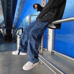 Men's Jeans Men Jeans Wide Leg Denim pants Loose Straight Baggy Men's Jeans hip hop Streetwear Skateboard Neutral denim Trousers Cargo jeans J230728