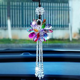 Car Hanging Ornaments Auto Beautiful Crystal Hanging Pendant Rear View Mirror Car Decoration Car Styling Accessories267F