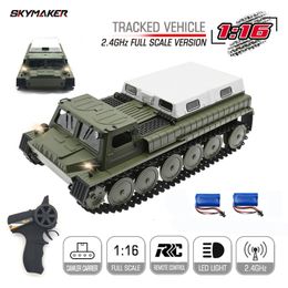 Electric RC Car WPL E 1 1 16 RC Tank Toy 2 4G 4WD Super Crawler Tracked Remote Control 1 16 Off Road Vehicle Electric kids Toys for Boys 230731