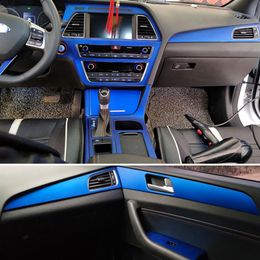 For Hyundai sonata 9 2015-2017 Interior Central Control Panel Door Handle 3 Carbon Fibre Stickers Decals Car styling Accessorie205V