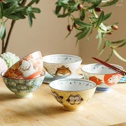 Bowls Cartoon Underglaze Colour Ceramic Bowl Japanese Rice Creative Tableware Noodle Dim Sum