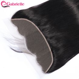 Hair pieces Gabrielle 13x4 Lace Frontal Brazilian Straight Human 4x4 Closures Only Pre plucked Natural Color Remy 8 22 Inch 230728