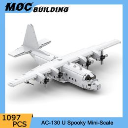 Blocks Mini Scale C130 Transport Aircraft MOC Building Block Brick Assembly Model Military Enthusiast Aeroplane Collection Toy Kid Gift 230731