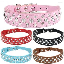 Dog Collars Collar With Crystal Glitter Rhinestone Pet Zinc Alloy Buckle For Small Medium Dogs Cats Chihuahua