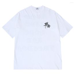 Men's T Shirts Y2K Summer Cotton Tees Letter Print Short Sleeve Loose Casual Tshirts Harajuku Crew Neck Hip Hop Baggy Oversized Shirt