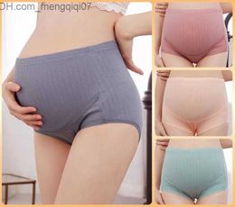 Maternity Intimates Women's Panties Solid Cartoon Printed Cotton Maternity High Waist Adjustable Belly Underwear Clothes For Pregnant Z230802