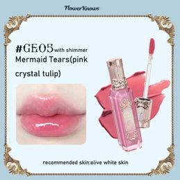 Lipstick Flower Knows Jewelry Lip Glaze Moonlight Mermaid Series Mirror Surface Moisturizing Non-sticky Glossy Hydrating Long-lasting 230731