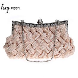 Evening Bags spring bag weave clutch bags woman handbag Silk Elegant Dinner Ladies Bag High grade Handbag EB003 230729