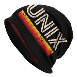 Berets UNIX Linux Penguin Bonnet Hats Vintage Street Systerm Skullies Beanies Hat For Men Women Knit Warm Dual-use Unisex Cap