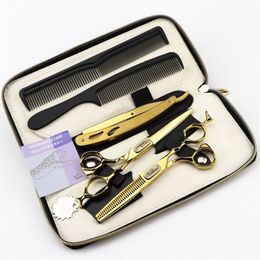 superior quality JAGUAR XMQ-02 barber cutting thinning hair scissors kit with retail leather case231i