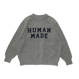 Men's Sweaters High Street Tiger Print Letter Casual Pullover Human Made and Women's Y2K Oversize Knitted Loose Winter Clothes 230731