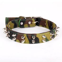 Dog Collars & Leashes Camouflage Spiked Collar Canvas Adjustable Pet Personalised Dogs Necklace For Medium Large Martingale Pug