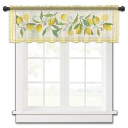 Curtain Summer Lemon Pastoral Style Kitchen Small Window Tulle Sheer Short Bedroom Living Room Home Decor Voile Drapes