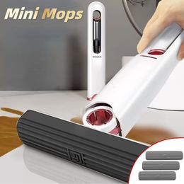 Mops Upgraded Mini Squeeze Mop Home Kitchen Portable Cleaning Desk Cleaner Window Glass Sponge Household Tool 230731