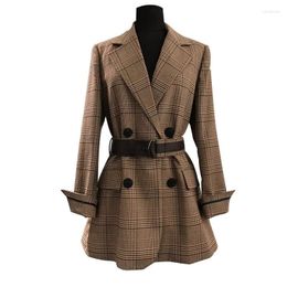 Women's Suits Plaid Suit Coat Spring Autumn 2023 Fashion Korean Long Sleeve Blazers Women Jacket Casual Office Ladies Blazer Tops