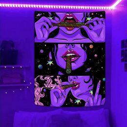 Tapestries Trippy Hippie Tapestry Wall Hanging Cool Girl Anime Bedroom Room Decor Aesthetic Home