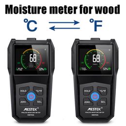 Moisture Metres Mestek Pinless Wood Moisture Metre Hygrometer Timber Damp Detector Tree Density Digital Wood Humidity With Calibration Function 230731