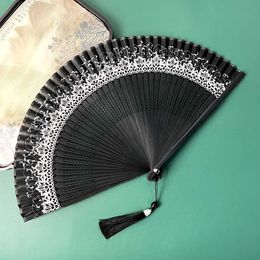 Chinese Style Products Colour Change Crown Bamboo Handmade Folding Fan Luxury Style Decorative Fan Wedding Party Photo Dance Prop