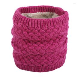 Scarves 2023 Winter Women Knitted Scarf Solid Fleece Snood Lady Warm Faux Fur Thick Unisex Neck Scarfs Ring Ski Climbing