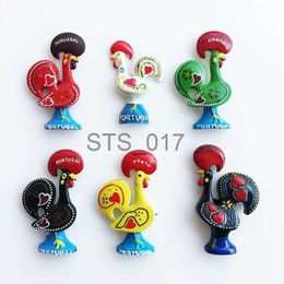 Fridge Magnets Portugal Rooster Fridge Magnets Tourist Souvenir PORTUGALLO Coloured Cock Magnetic Refrigerator Sticker Collection Travel Gift x0731