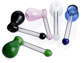 Mini bong hammer Glass pipes Wall Glass design handly bubbler smoking pipe for dry herb Hookahs pipe white black green