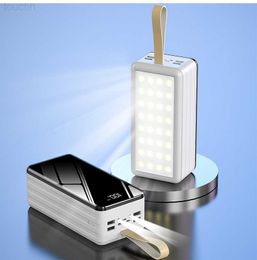 Cell Phone Power Banks 60000mAh Powerbank Fast Charging For iPhone 12 Xiaomi Power bank with Camping Light External Battery Portable Charger Poverbank L230731
