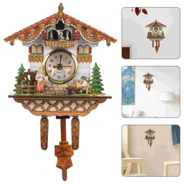 Wall Clocks Cuckoo Clock Decorative Ornament Living Room Retro Hanging Bird House Style Office Bedroom