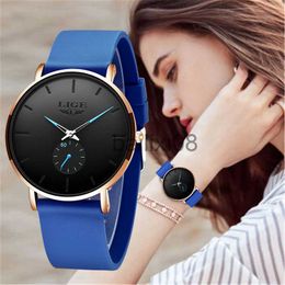 Other Watches LIGE New Rose Gold Women Watch Business Quartz Watch Ladies Top Brand Luxury Female Wrist Watch Women Girl Clock Relogio Feminin J230728