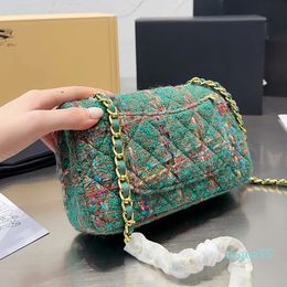 Designers Classic Flap Tweed Shoulder Bags Brand Gold Chain Crossbody Bag Luxury Designer Women Handbags Wallet 20CM