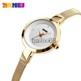 Other Watches Luxury Elegant Women Watches Gold Women Brelet Watch Stainless Steel SKMEI Brand Waterproof Quartz Watch Women Montre Femme J230728