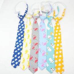 Bow Ties Cotton Kids Colourful Tie 5cm Width Duck Dog Fruit Floral Boy Children Necktie Slim Skinny Cravate Narrow Thick Neckties