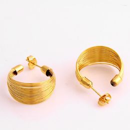 Dangle Earrings European And American Fashion Ethnic Style 18K Brass Gold-Plated Creative Multi-Line Women's Jewelry