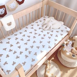 Bedding sets Baby Sheets Muslin Cotton Soft Crib Sheets Fitted Mattress Cover Craddle Cot Boys Girls born Baby Bedding Set 130x70cm 230731