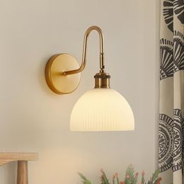 Wall Lamps Nordic LED Lamp Luxury Golden Glass Sconces For Bedroom Living Rooms Study Bedside Aisle Illumination Luminaire Lustre